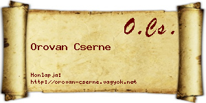 Orovan Cserne névjegykártya